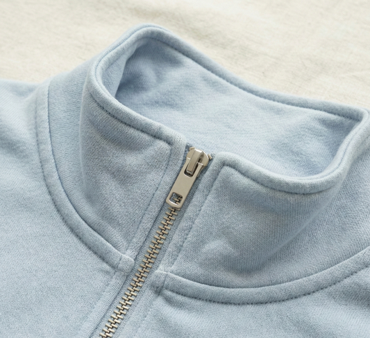 pastel quarter-zip