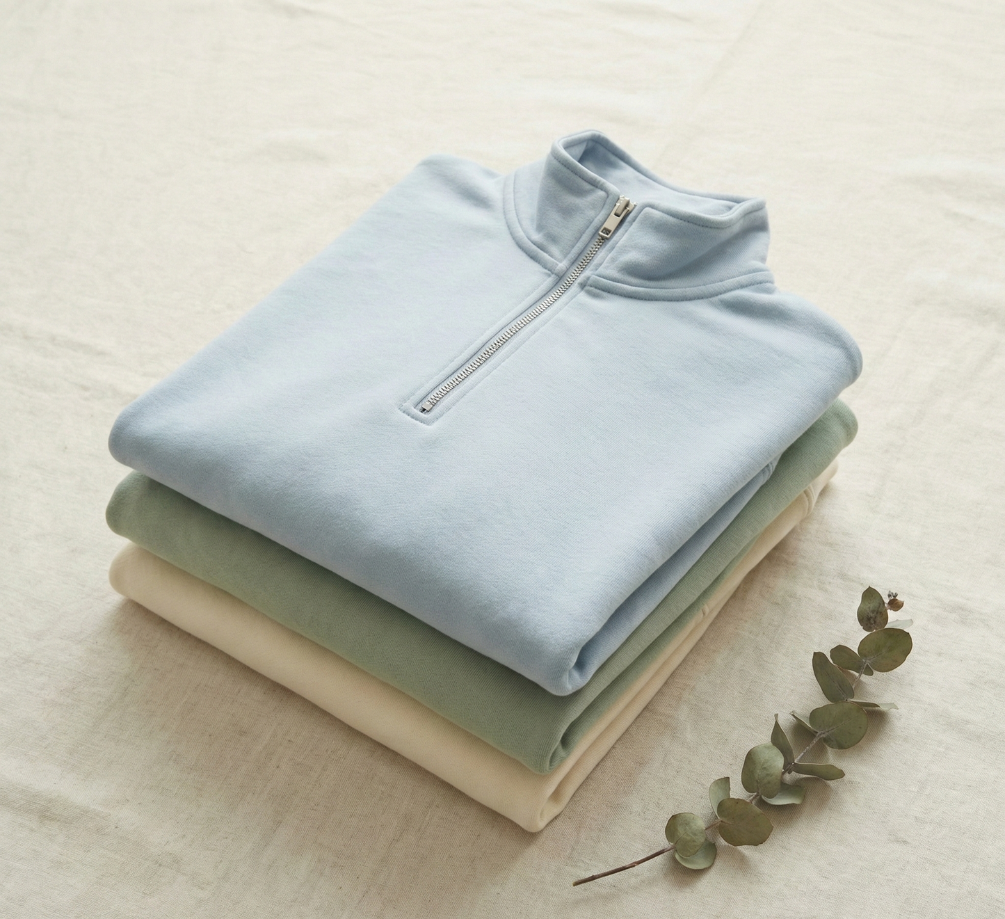 pastel quarter-zip
