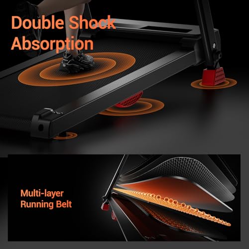 15% Incline TreadmillÃƒÂ¯Ã‚Â¼Ã…â€™Treadmills for Home, Folding Treadmill Filpped Screen and Heart Rate Sensor, 2.5HP Quiet Brushless Dual Cushion System, 300LBS Weight Capacity