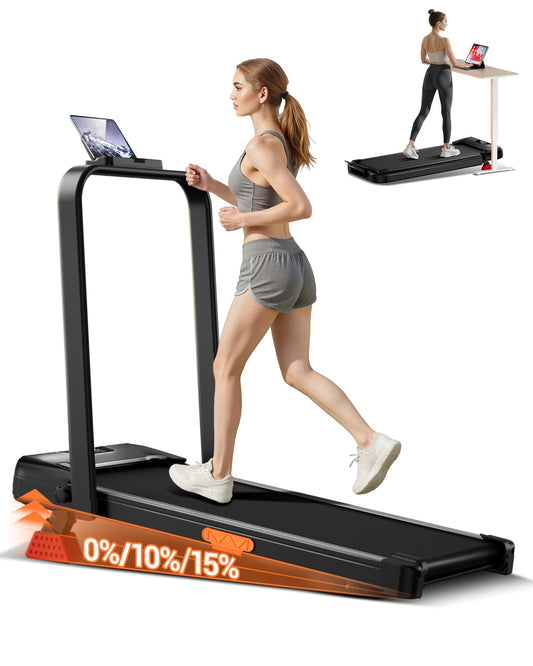 3-in-1 Folding Treadmill, Incline Walking Pad Treadmills for Home and Office, Under Desk Treadmill with 2.5 HP Quiet Brushless, 300 LBS Capacity