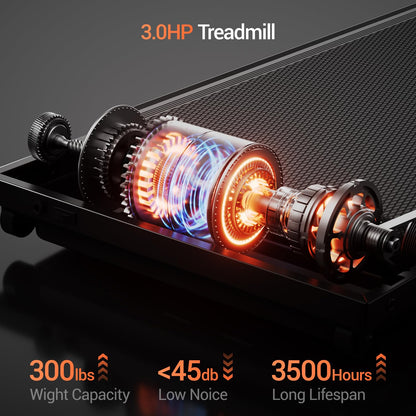 14% Incline Treadmill with Handle, 3-in-1 Portable Treadmills for Home and Office, Foldable Treadmills with 300 Lbs Weight Capacity, 3.0HP Quiet Walking Pad Treadmill, Three Screen