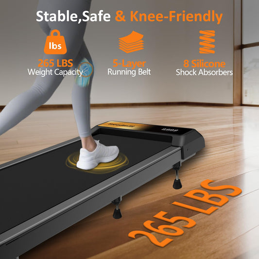 2.5HP Walking Mat with Incline pad,Under Desk Treadmill, Walking Running Pad with Remote, 3 in 1 Low Noise Small Mini Portable Treadmill with Led Screen, Compact Treadmills for Home, 265lbs Capacity