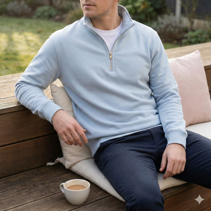pastel quarter-zip